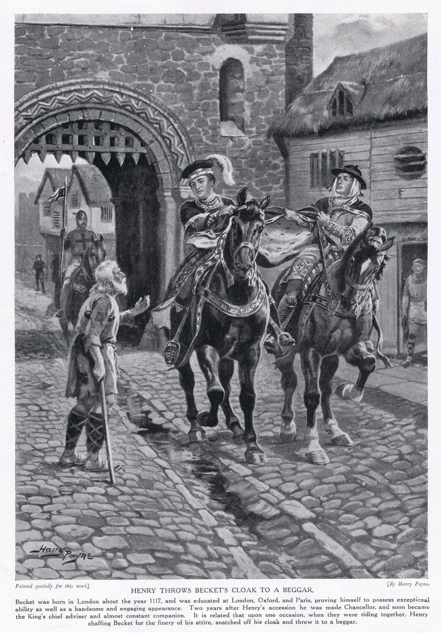 Henry rzuca płaszcz Becketa żebrakowi AD1117, 1920 autorstwa Henry A. Payne