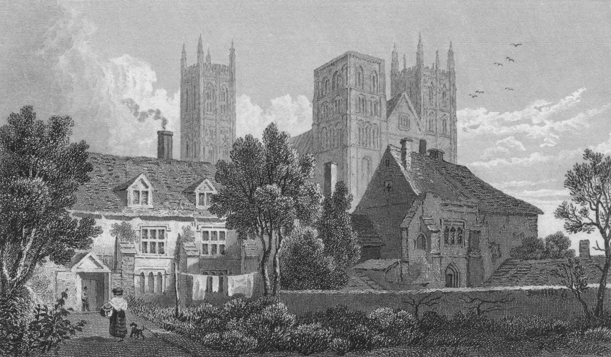 Katedra w Canterbury. Kent, ok. 1831 autorstwa Henry Adlard