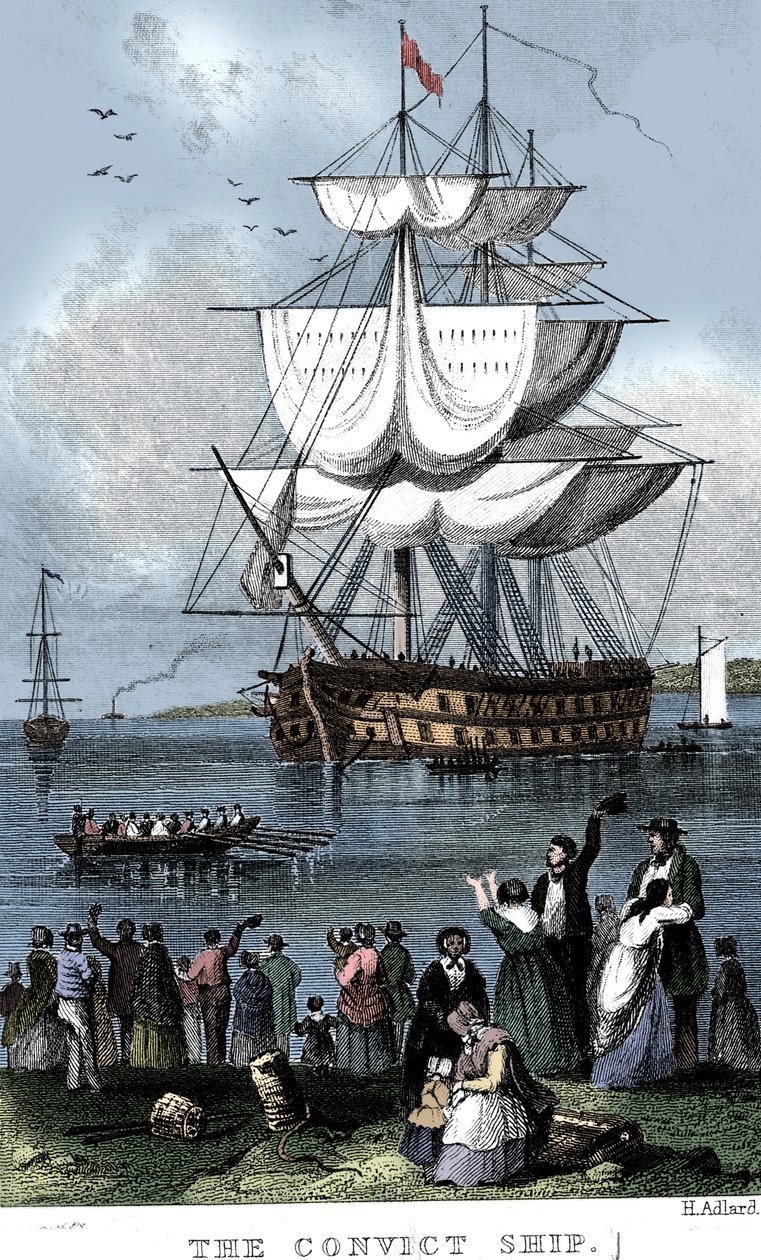 Statek skazańców, ok. 1820 r. autorstwa Henry Adlard