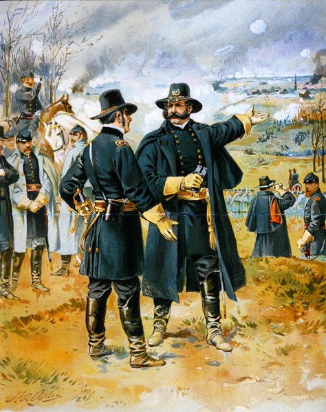 Generał Burnside (1824-81) w bitwie pod Fredericksburgiem autorstwa Henry Alexander (after) Ogden