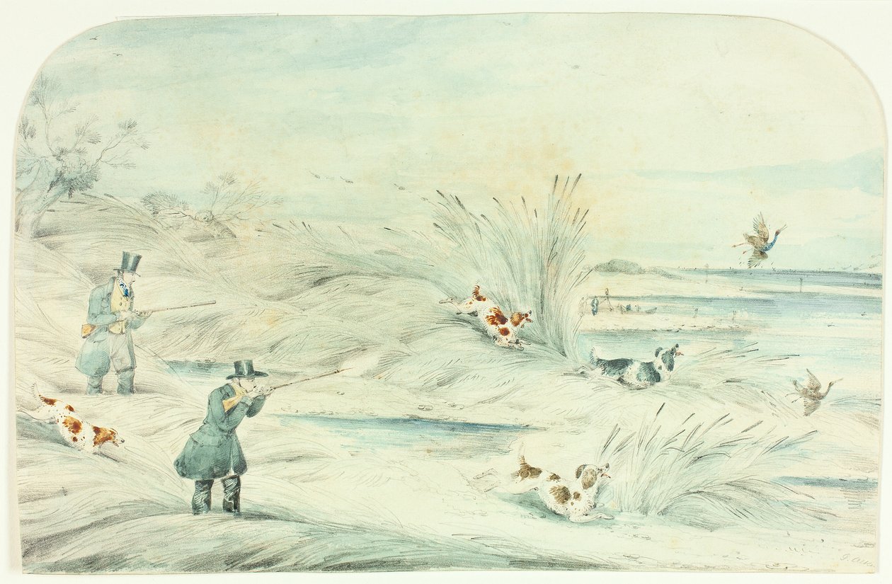 Hunt Crossing Stream Strzelanie do kaczek autorstwa Henry Alken