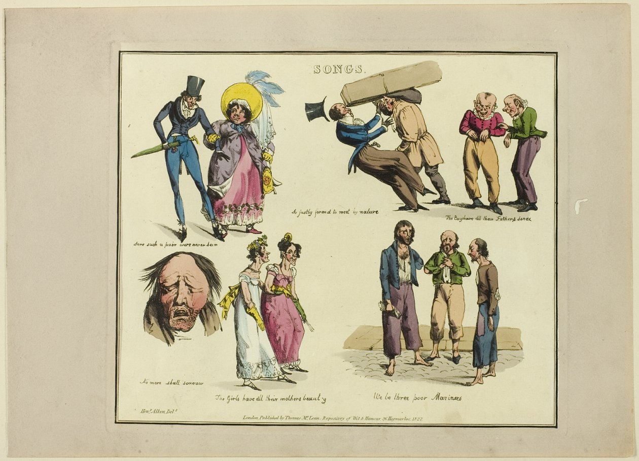 Płyta z ilustracjami do popularnych piosenek autorstwa Henry Alken