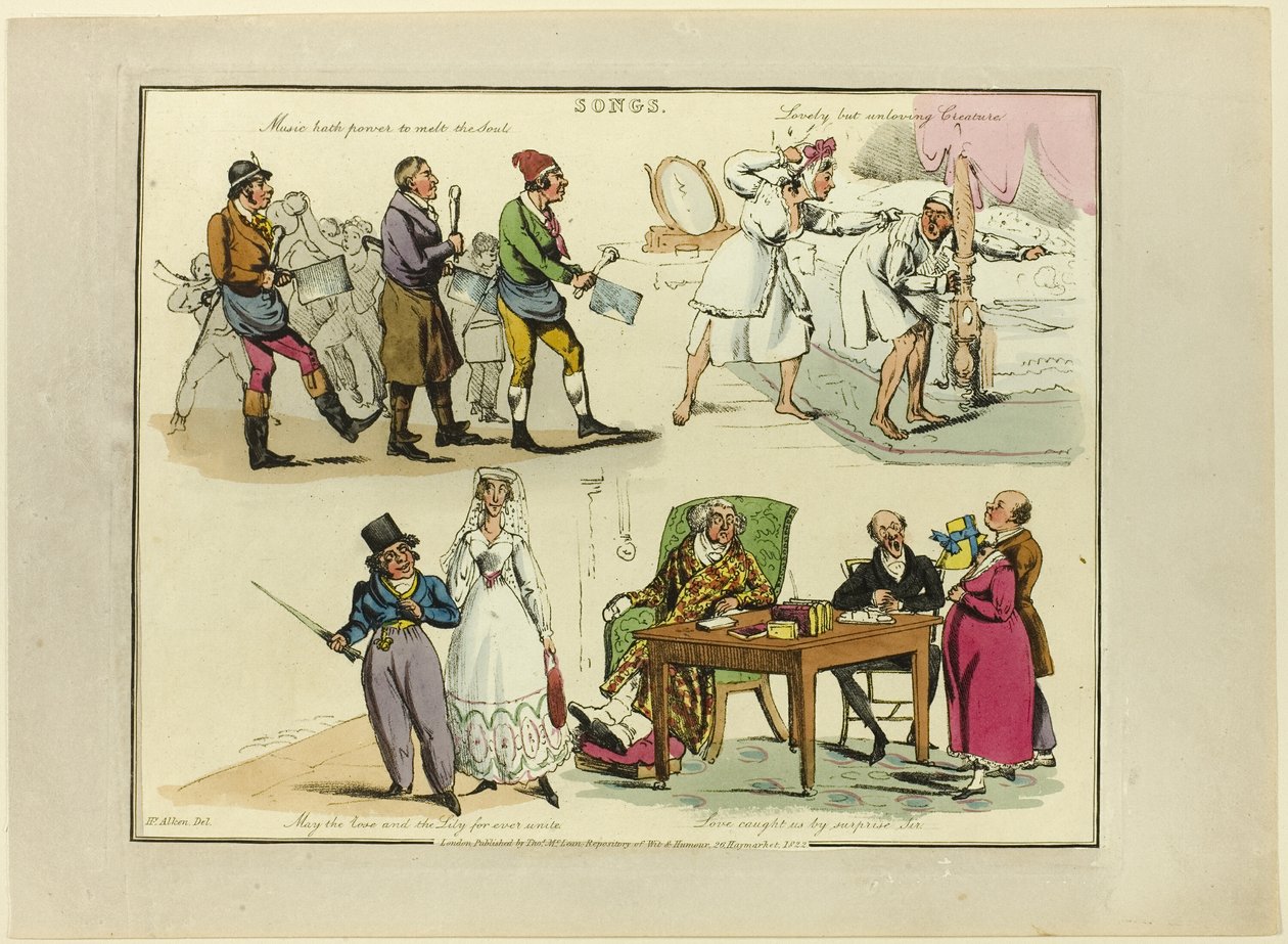 Płyta z ilustracjami do popularnych piosenek autorstwa Henry Alken