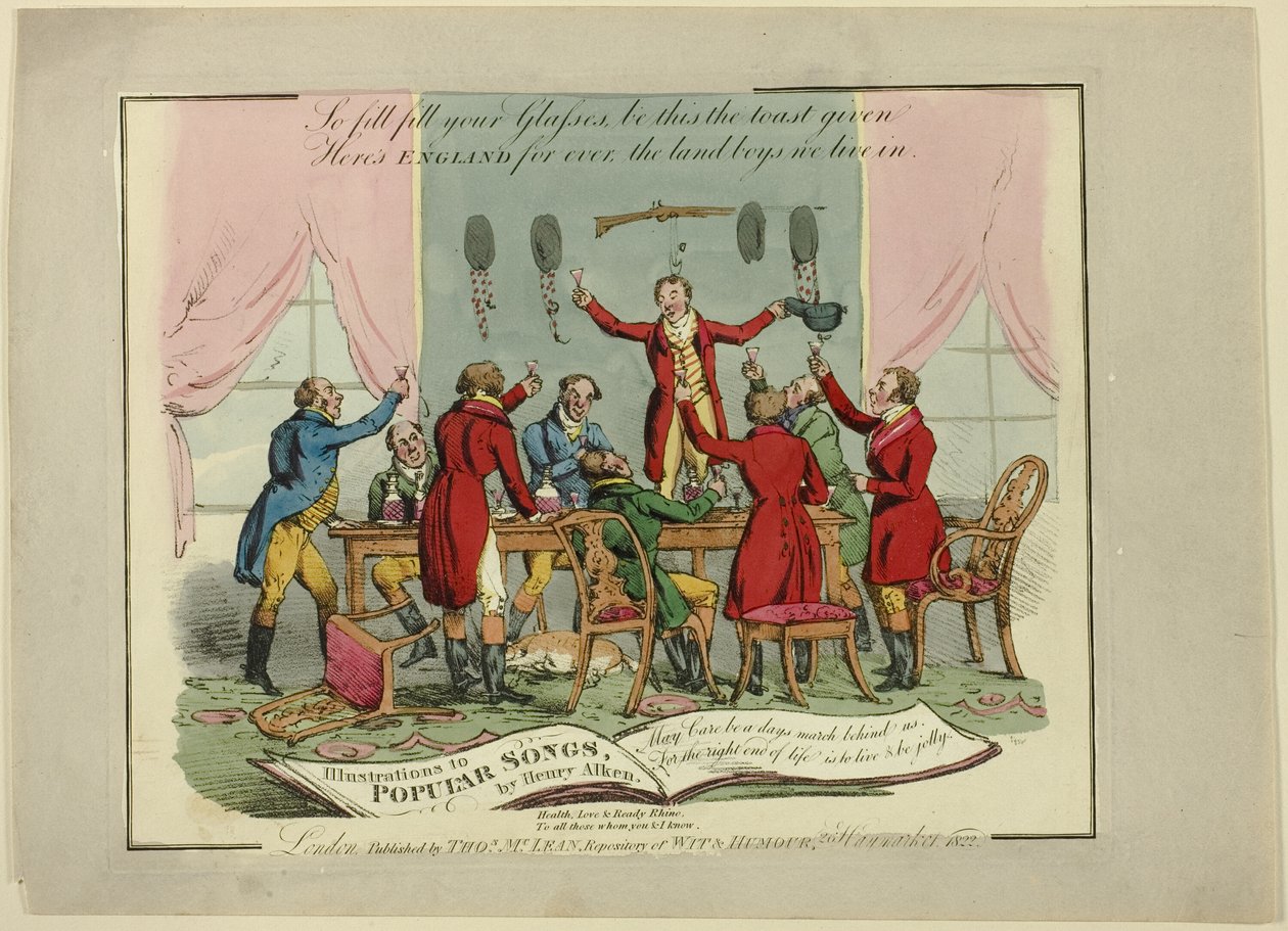 Płyta z ilustracjami do popularnych piosenek autorstwa Henry Alken