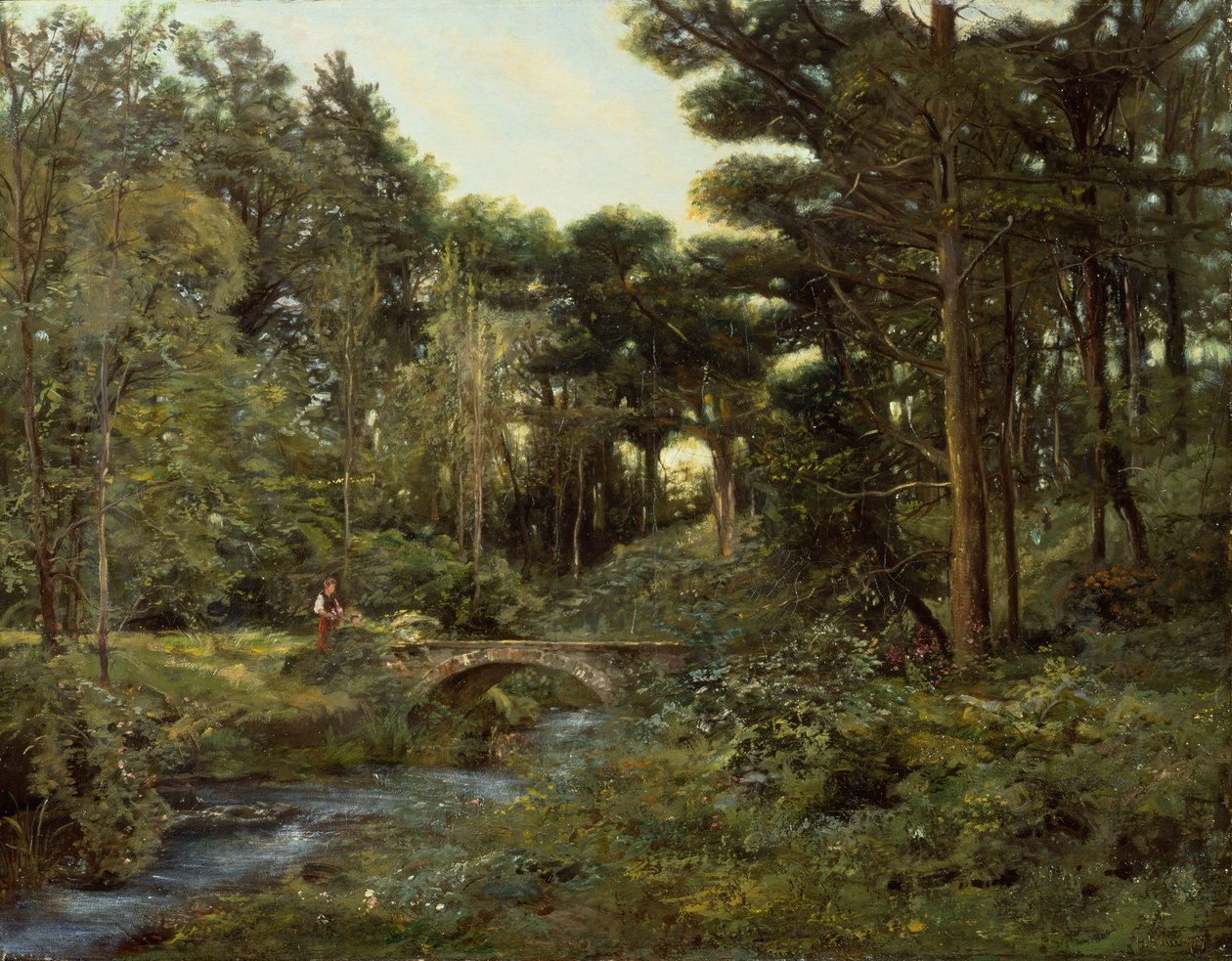 Zalesiony pejzaż (olej na płótnie) autorstwa Henry Arthur Bonnefoy