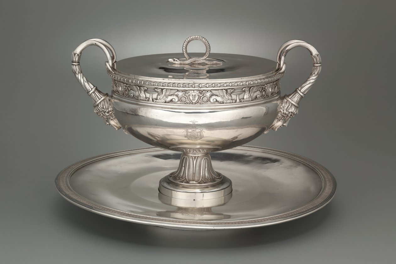 Zakryta waza z tacą, 1798-1809 autorstwa Henry Auguste
