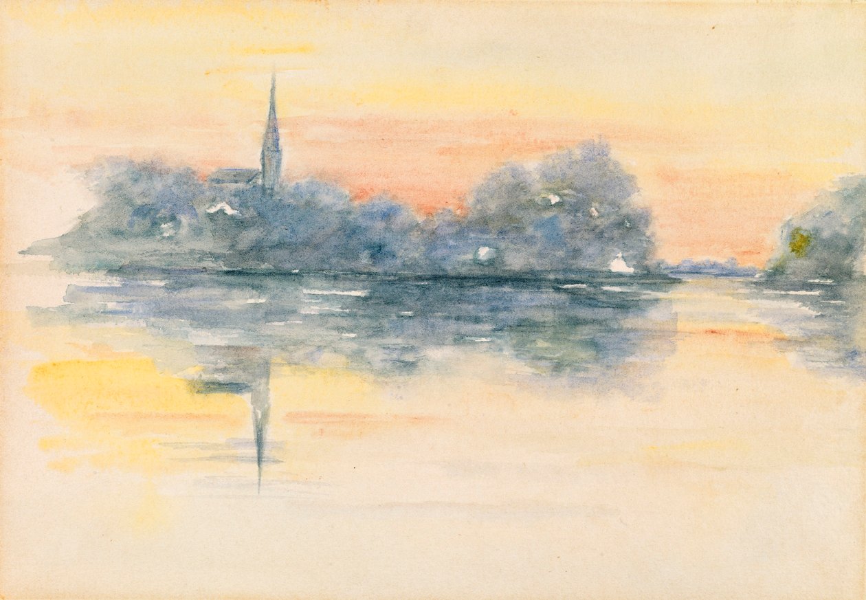 Kościół i jezioro autorstwa Henry Bacon