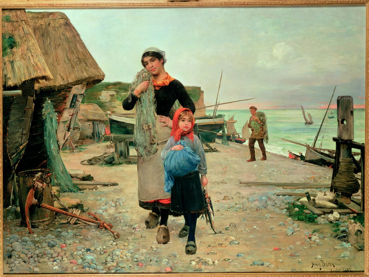 Rybacy powracający ze swoimi sieciami, 1882 autorstwa Henry Bacon