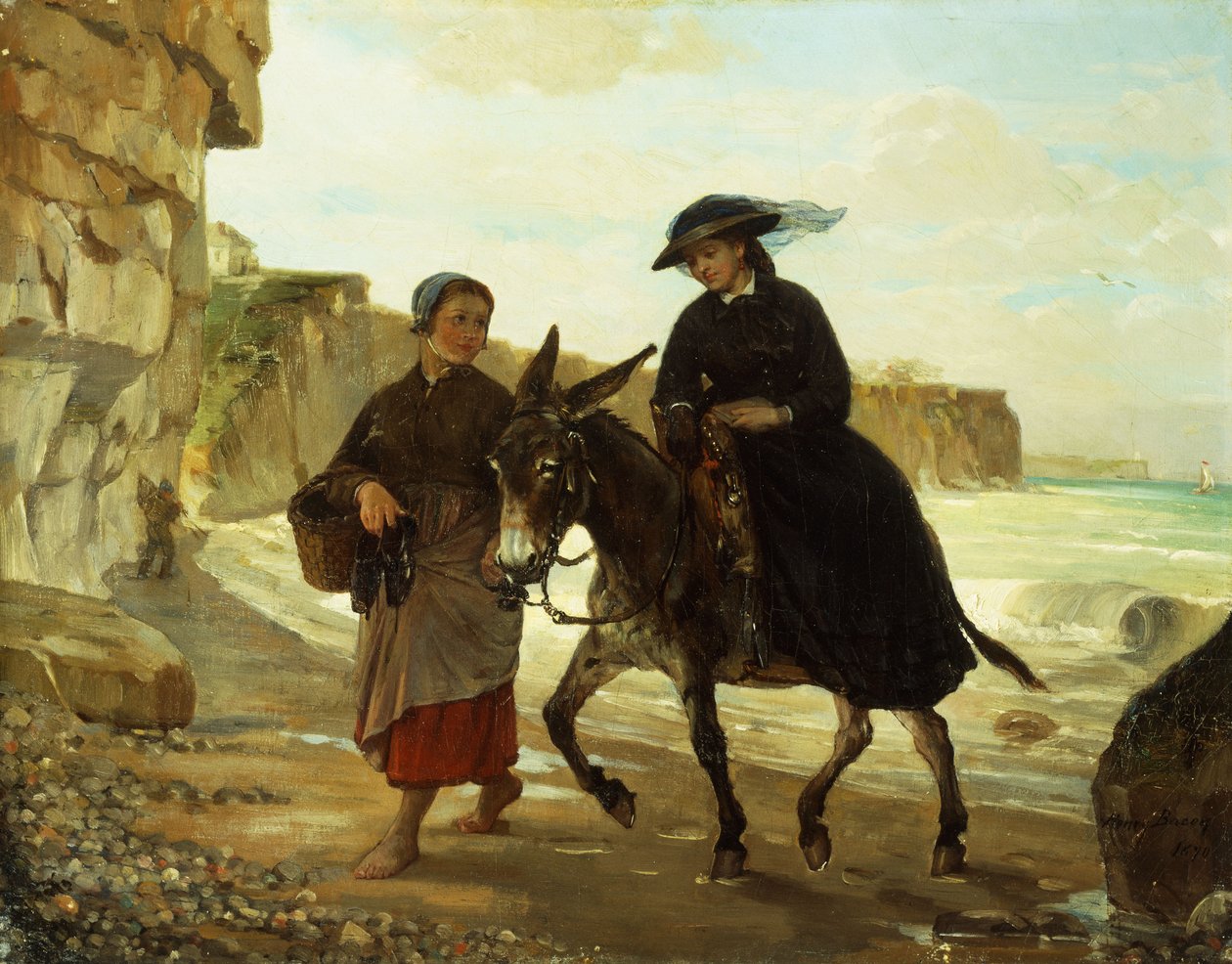 Turystka i rybaczka, 1870 autorstwa Henry Bacon