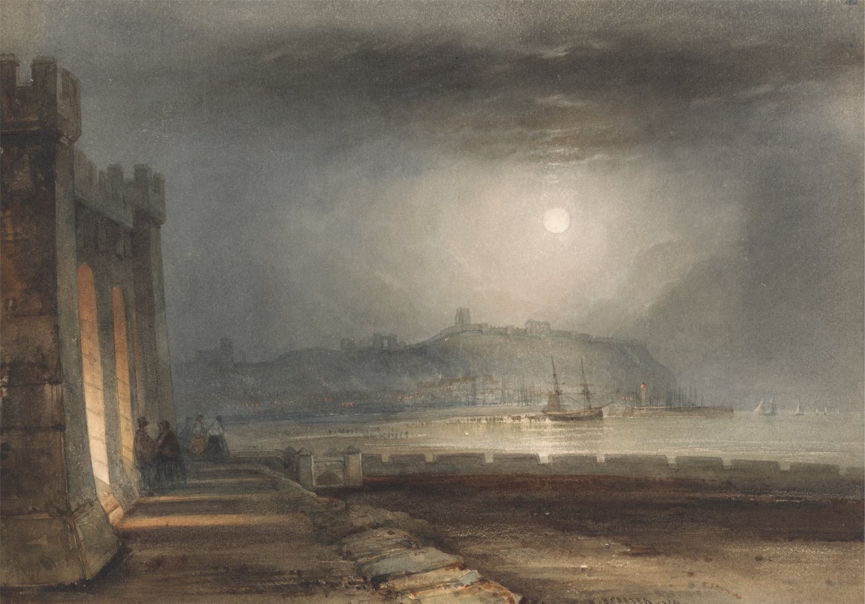 Scarborough schronienie, Yorkshire - światło księżyca autorstwa Henry Barlow Carter