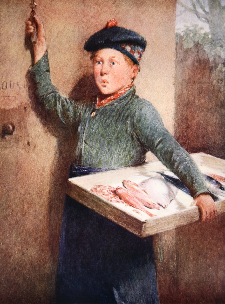 Wezwanie sprzedawcy ryb (akwarela na papierze) autorstwa Henry Benjamin Roberts