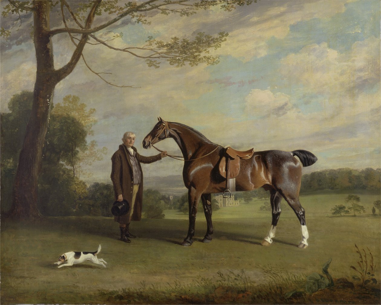 Pan młody hrabiego Shrewsbury trzymający myśliwego, ok. 1800 (olej na płótnie) autorstwa Henry Bernard Chalon