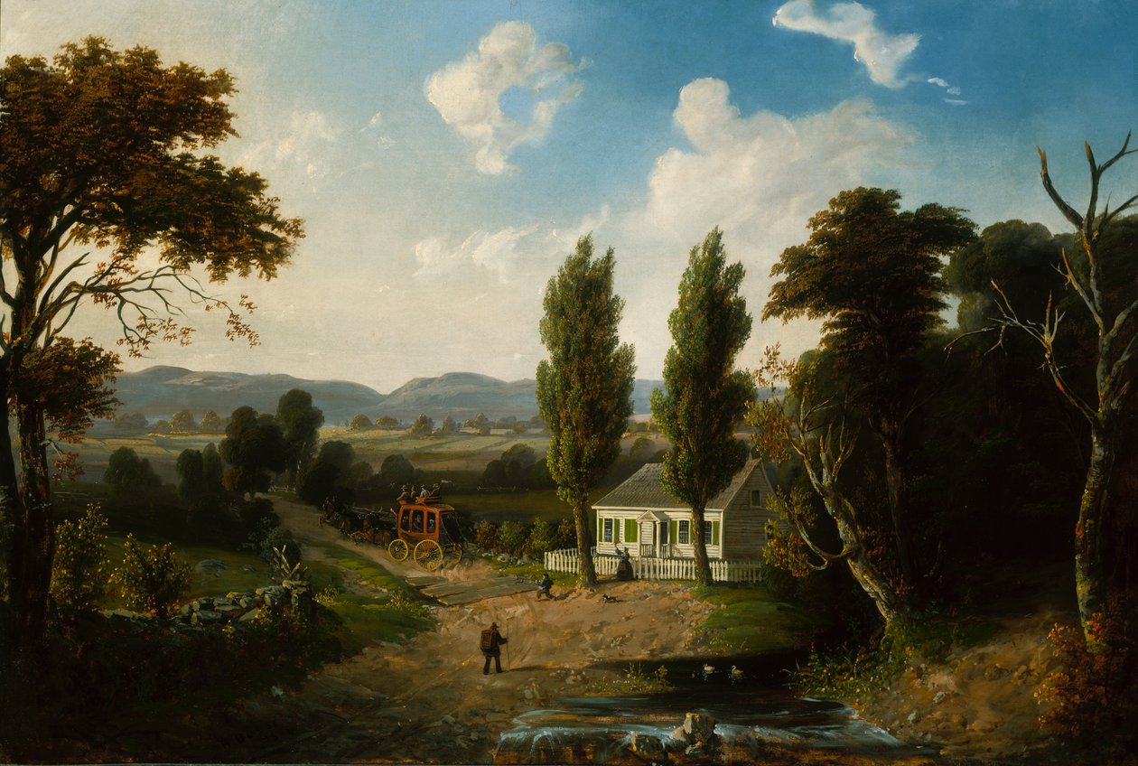 Krajobraz z dyliżansem, 1856. autorstwa Henry Boese