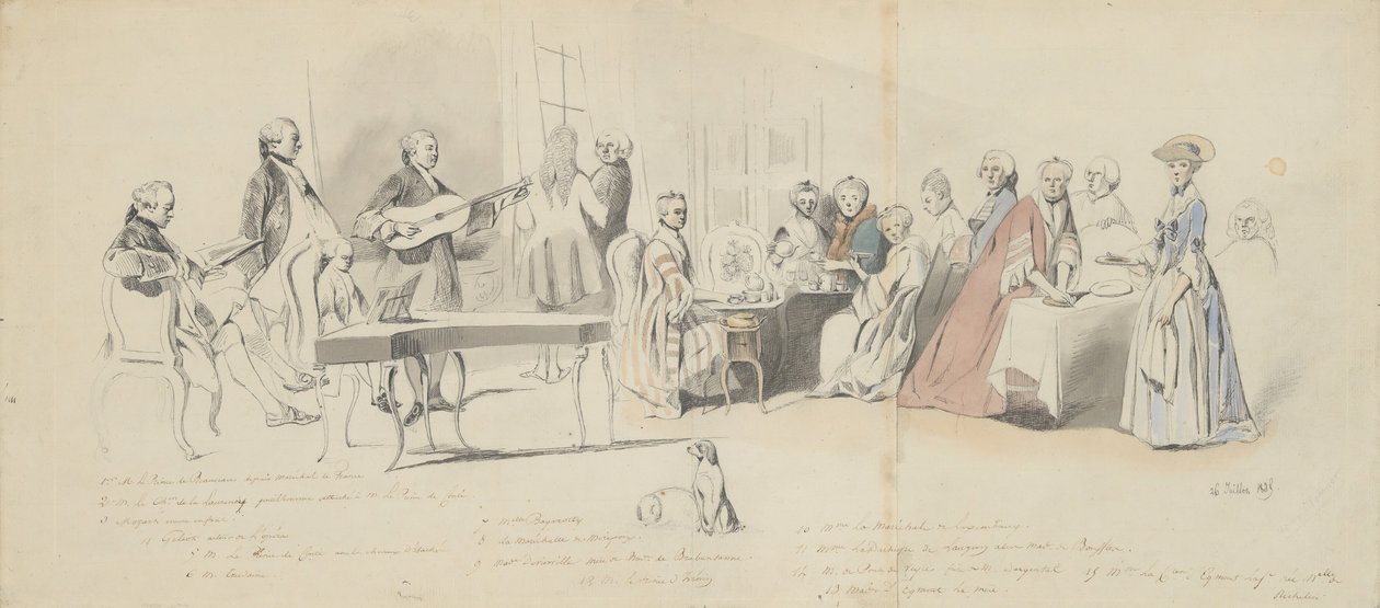 Herbatka u księcia de Conti, połowa XIX wieku. autorstwa Henry Bonaventure Monnier
