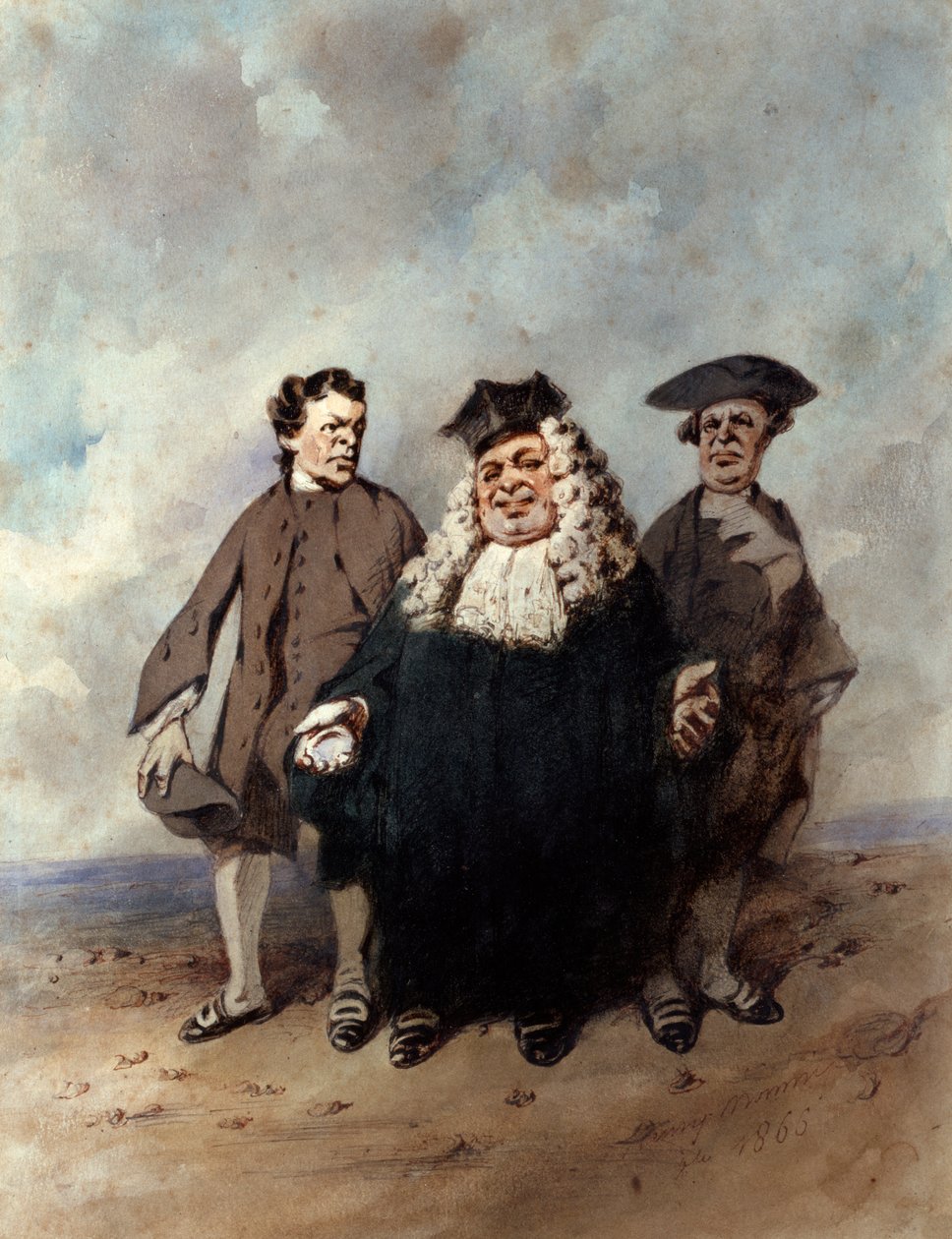 Sędzia i strony procesowe, 1866. autorstwa Henry Bonaventure Monnier