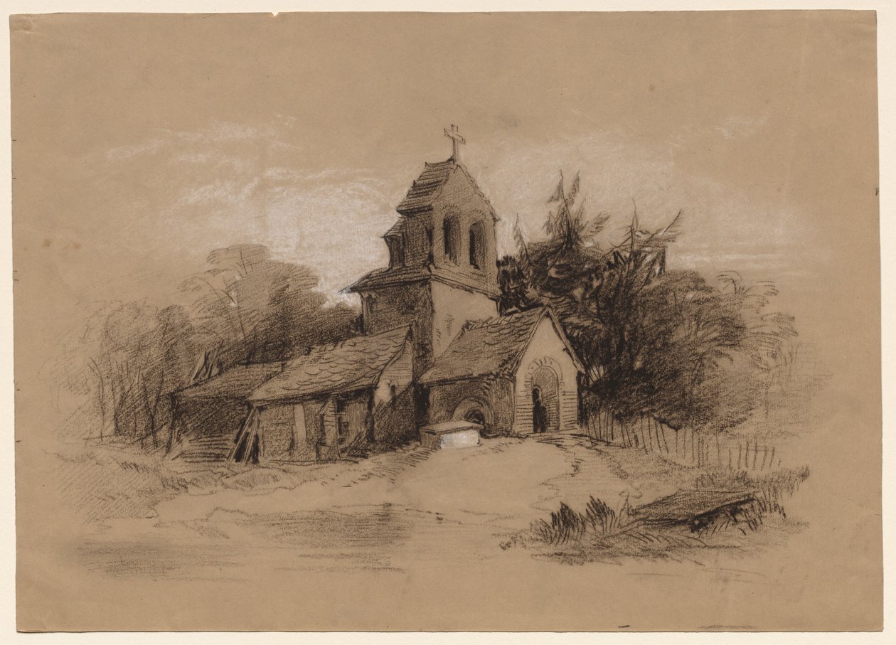 Kościół w krajobrazie, XIX w. autorstwa Henry Bright