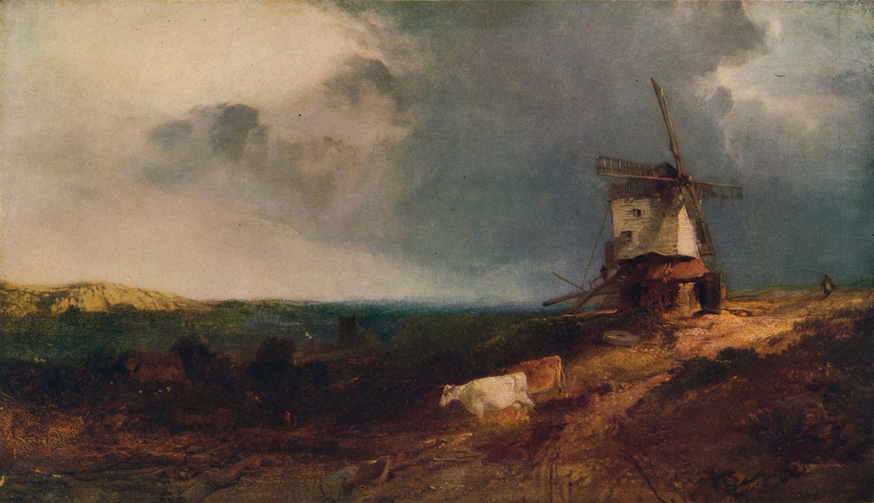 Krajobraz z wiatrakiem, XIX w., 1917 autorstwa Henry Bright