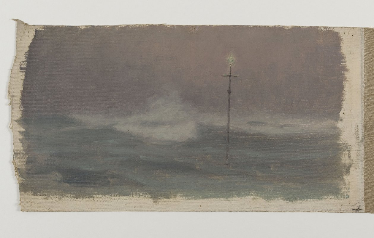 Krzyż i fala, Bretania, około 1905 (olej na płótnie) autorstwa Henry Brokman Knudsen