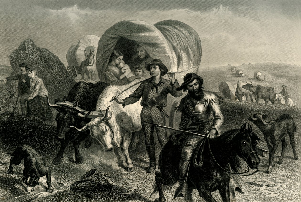 „Emigranci przechodzą przez równiny”, c1869, 1874. autorstwa Henry Bryan Hall Jr.