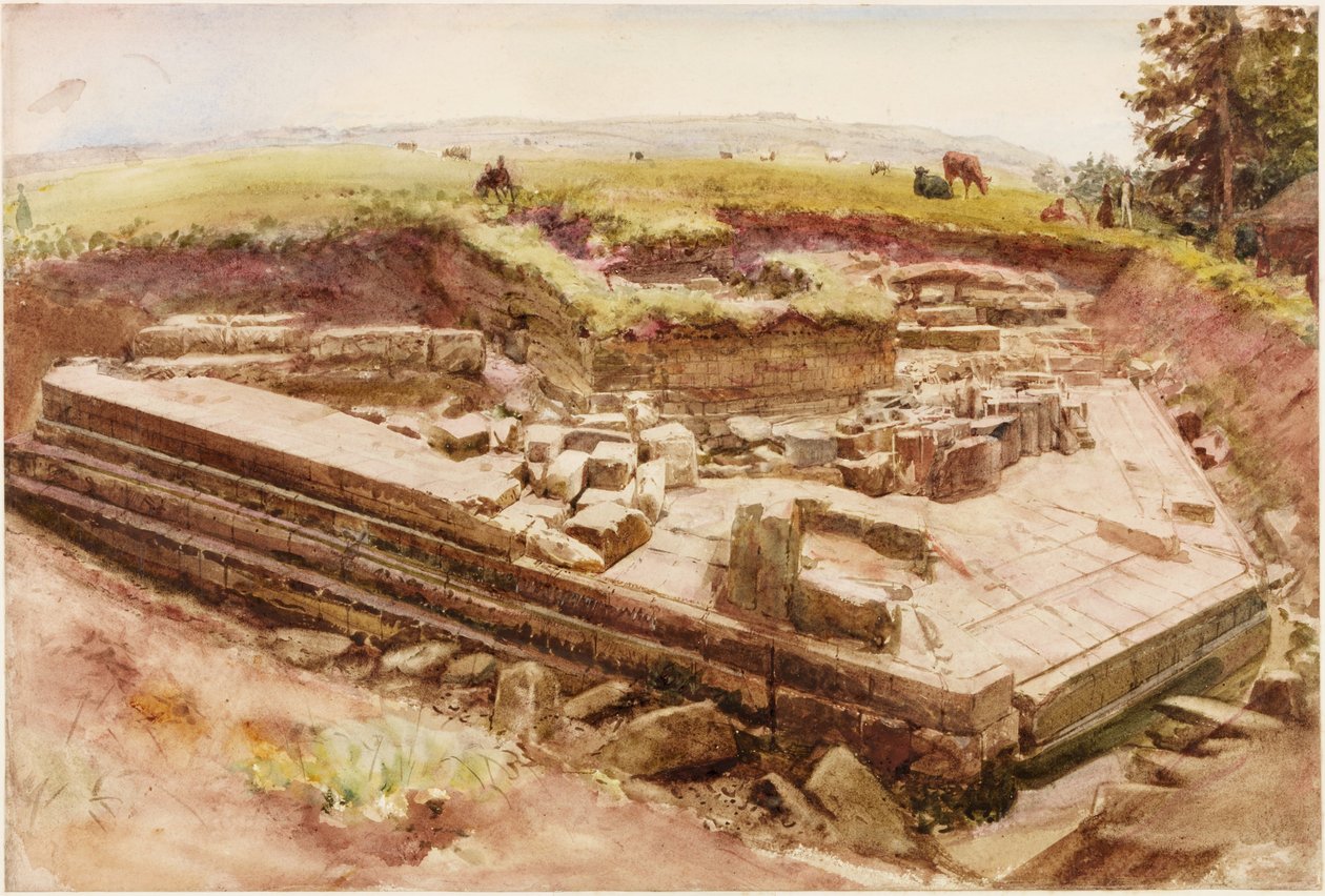 Cilurnum lub Chesters (gwasz, ołówek i akwarela na papierze) autorstwa Henry Burdon Richardson