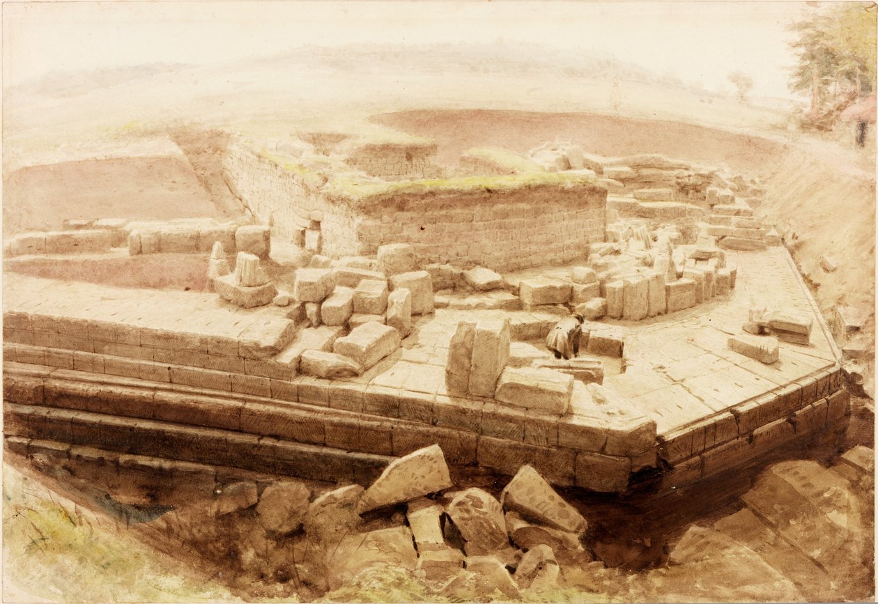 Cilurnum lub Chesters (gwasz, ołówek i akwarela na papierze) autorstwa Henry Burdon Richardson