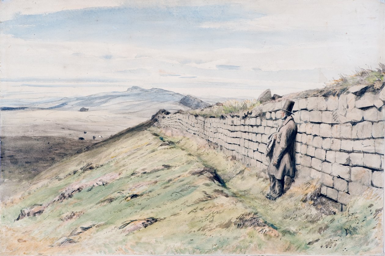 Cockmount Hill (ołówek, toaleta i gwasz na papierze, na kartonie) autorstwa Henry Burdon Richardson