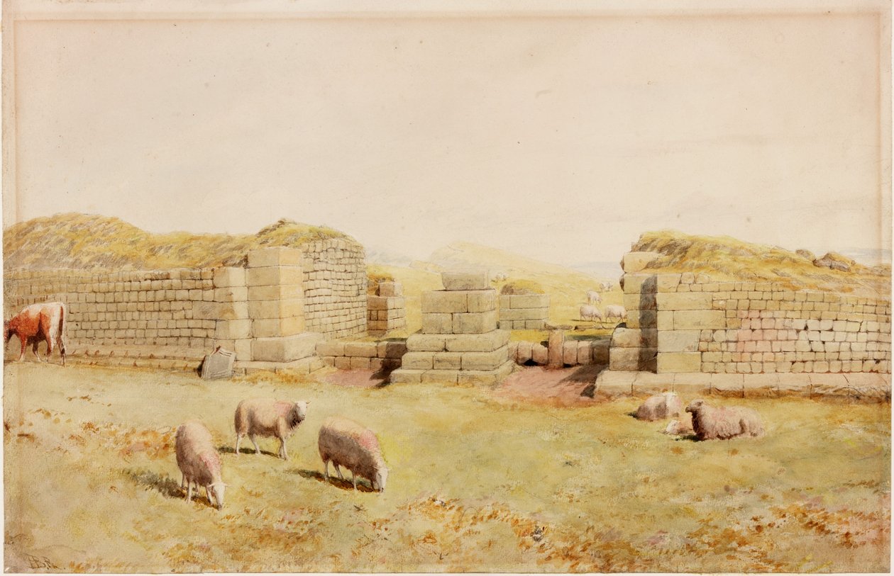 Brama Zachodnia w Housesteads (kolor cielisty) autorstwa Henry Burdon Richardson