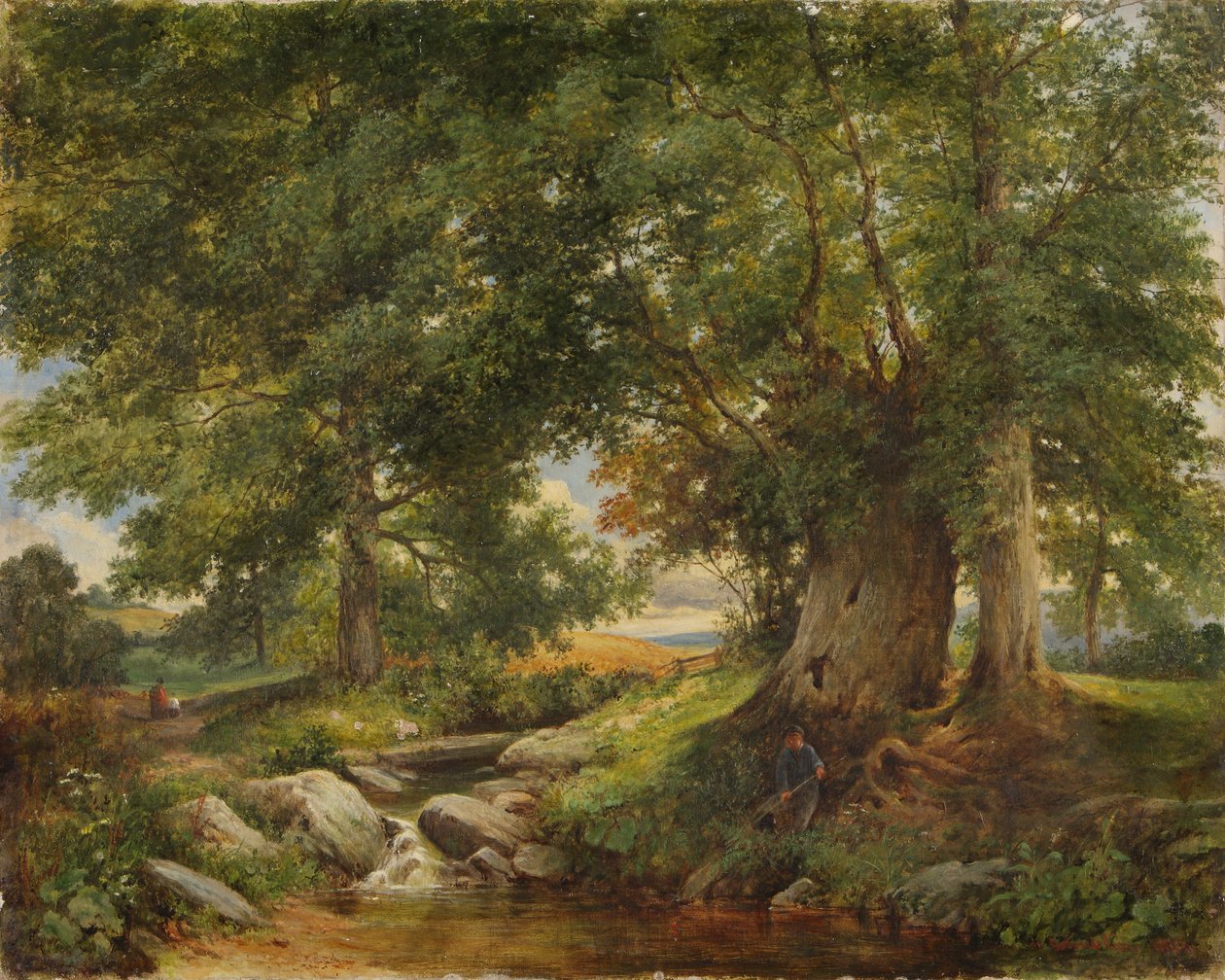 Strumień pstrągowy w pobliżu Worcester, 1866 autorstwa Henry Chaplin