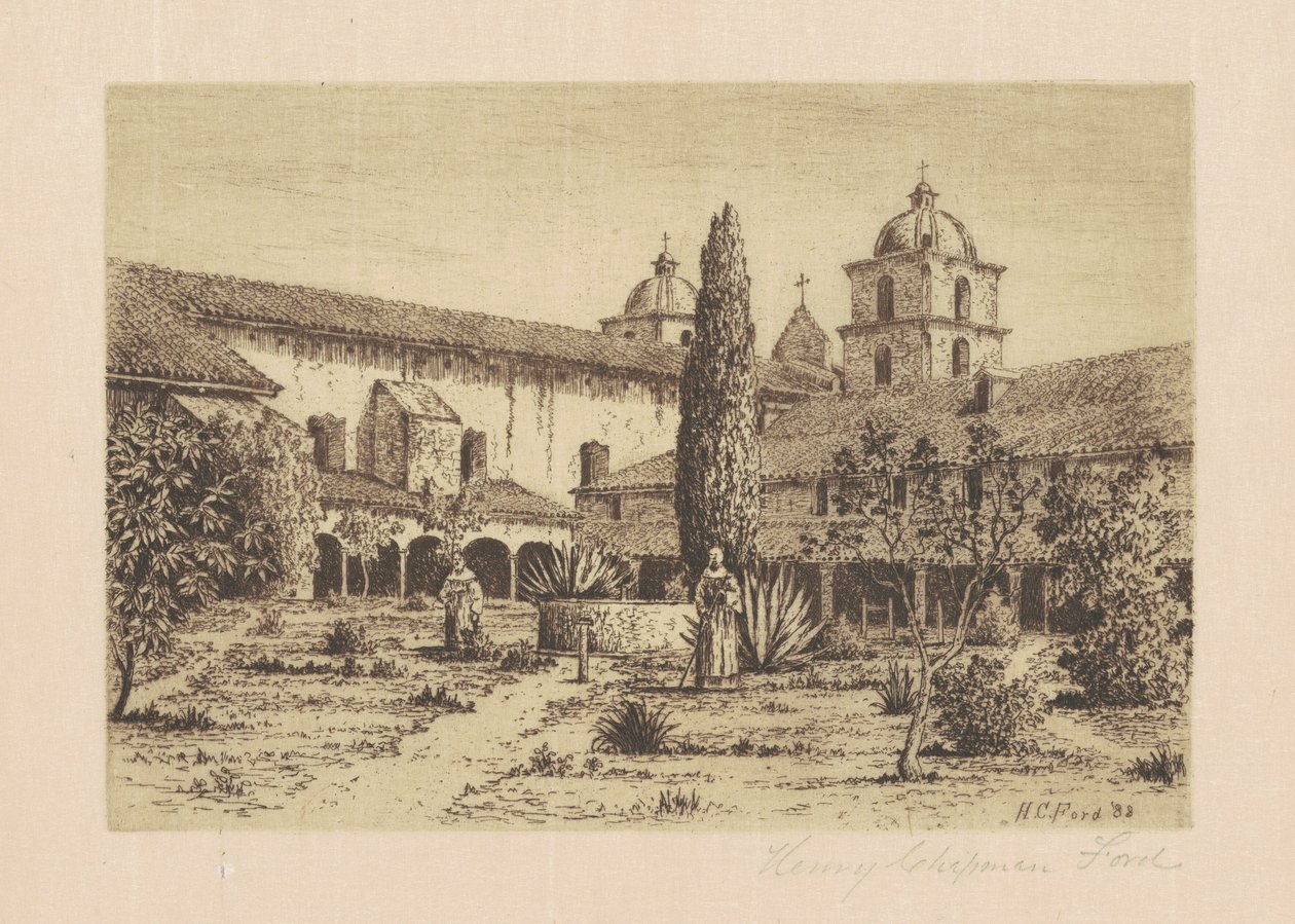 Ogród, Misja Santa Barbara autorstwa Henry Chapman Ford