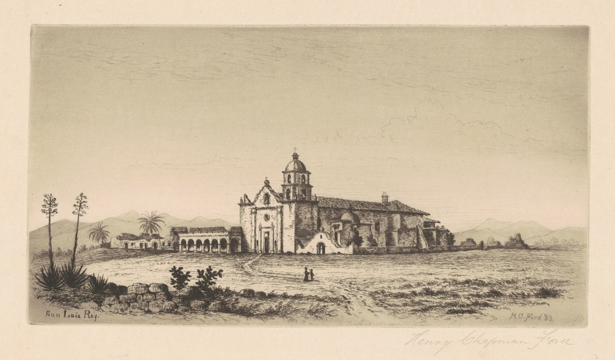 Misja San Luis Rey de Francia, 1883. autorstwa Henry Chapman Ford
