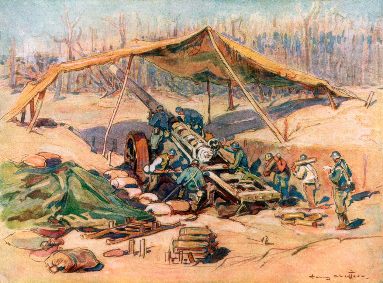 Pozycja artylerii francuskiej, Francja, 1918, 1926. autorstwa Henry Cheffer