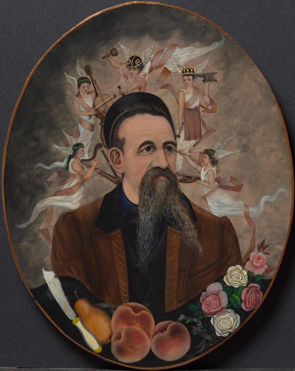 Autoportret z pięcioma muzami, ok. 1880 (olej na papierze zamontowany na płycie) autorstwa Henry Church