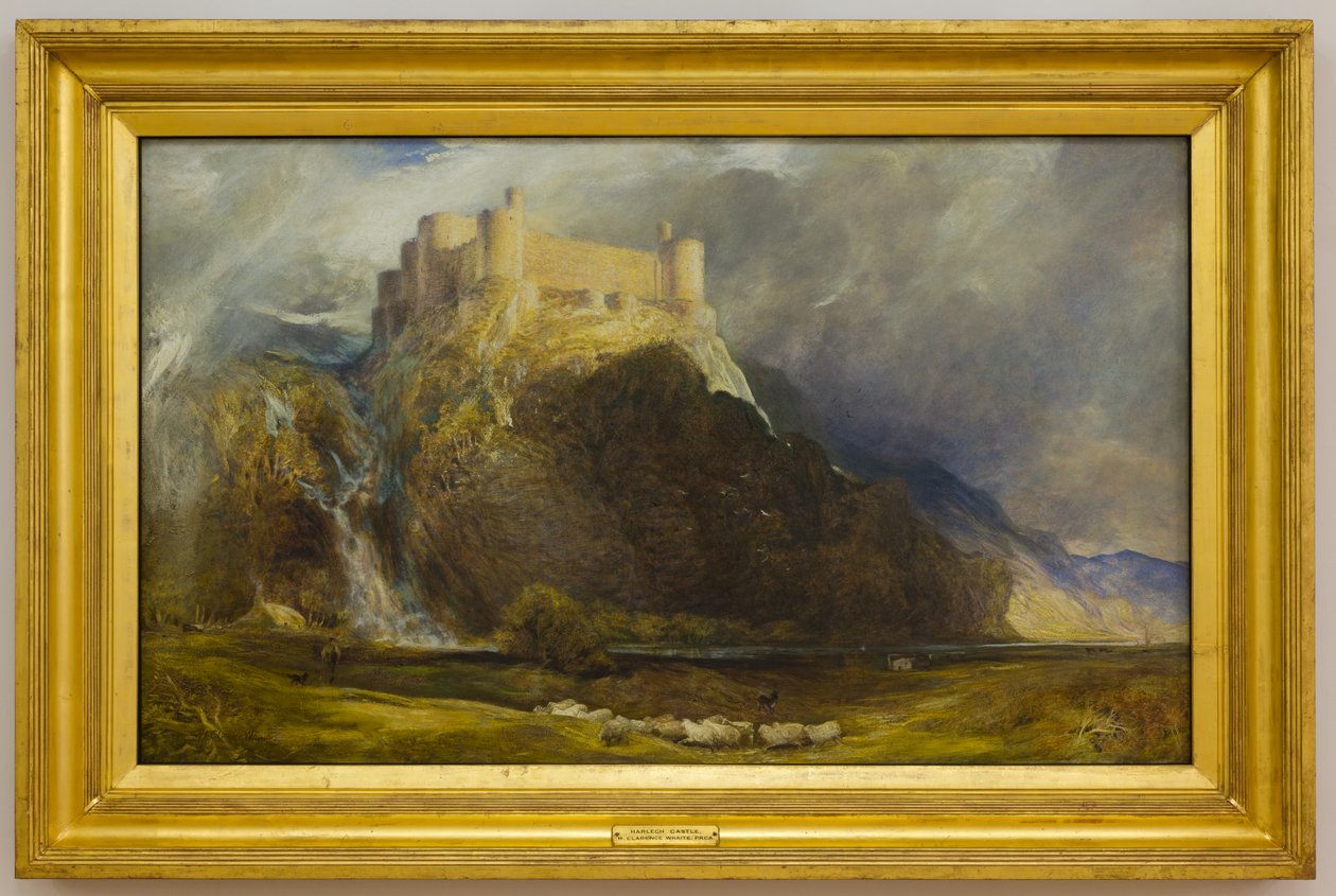 Zamek Harlech, Four Square to the Winds that Blow, ok. 1894 (olej na płótnie) autorstwa Henry Clarence Whaite