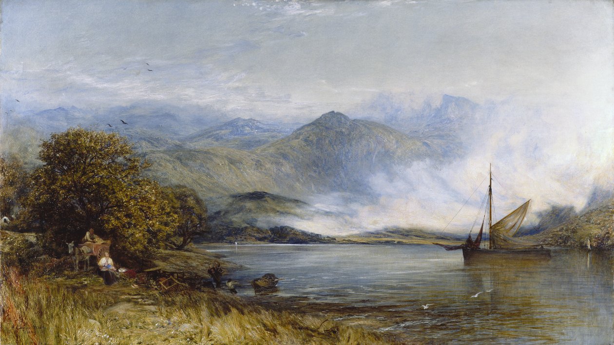 Właśnie przybyłem przez slup (w Conway Valley, Północna Walia) autorstwa Henry Clarence Whaite