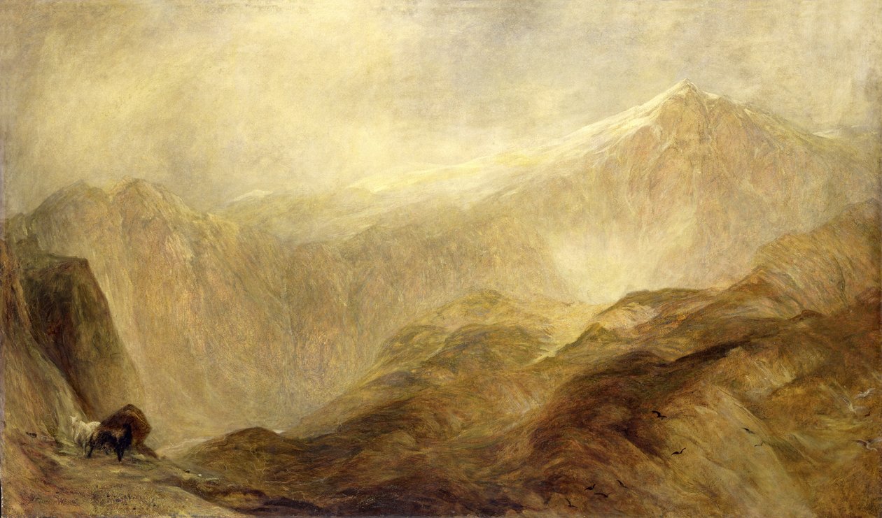 Snowdon (olej na płótnie) autorstwa Henry Clarence Whaite