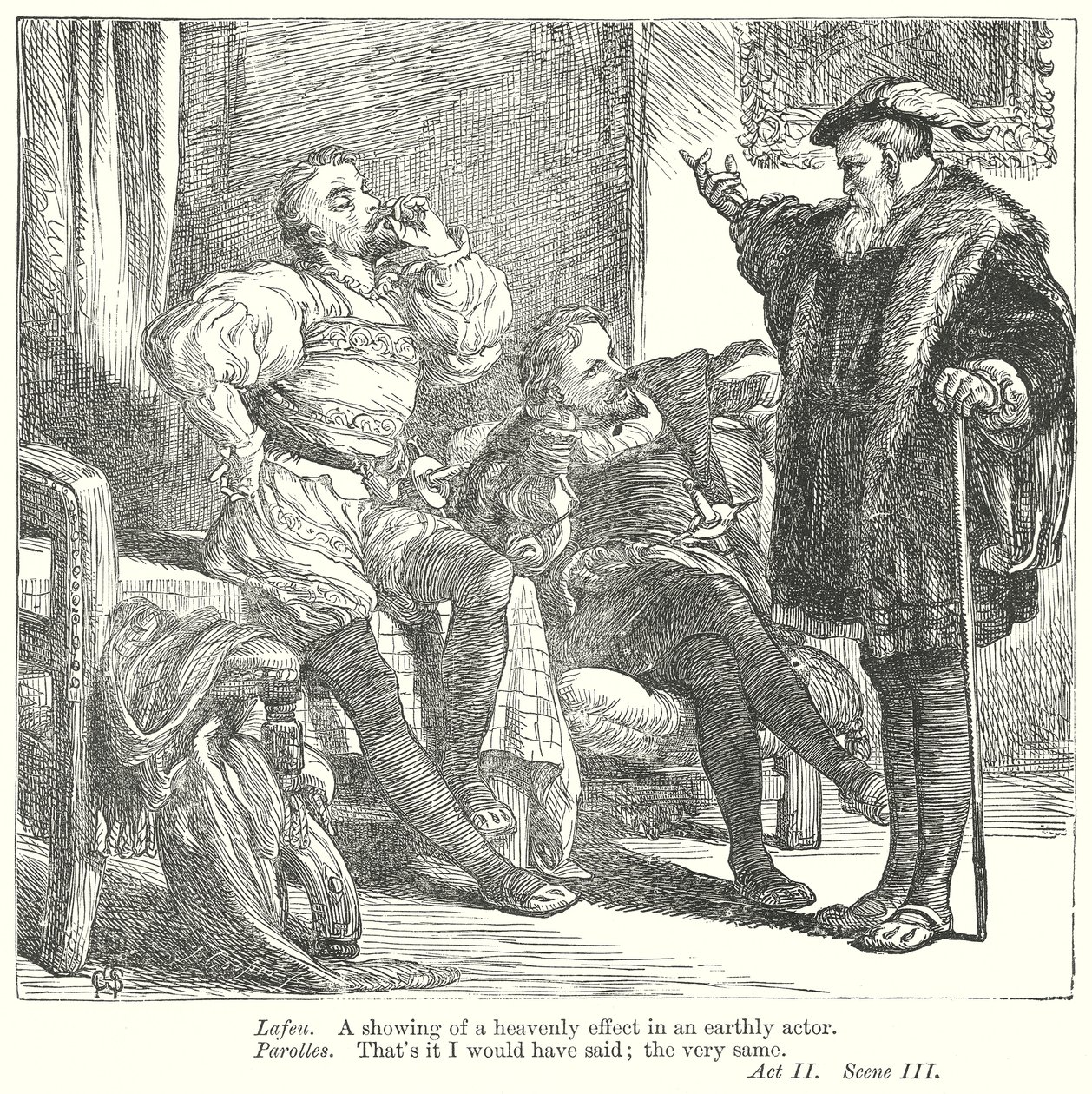 Wszystko dobre, co się dobrze kończy (grawerunek) autorstwa Henry Courtney (after) Selous