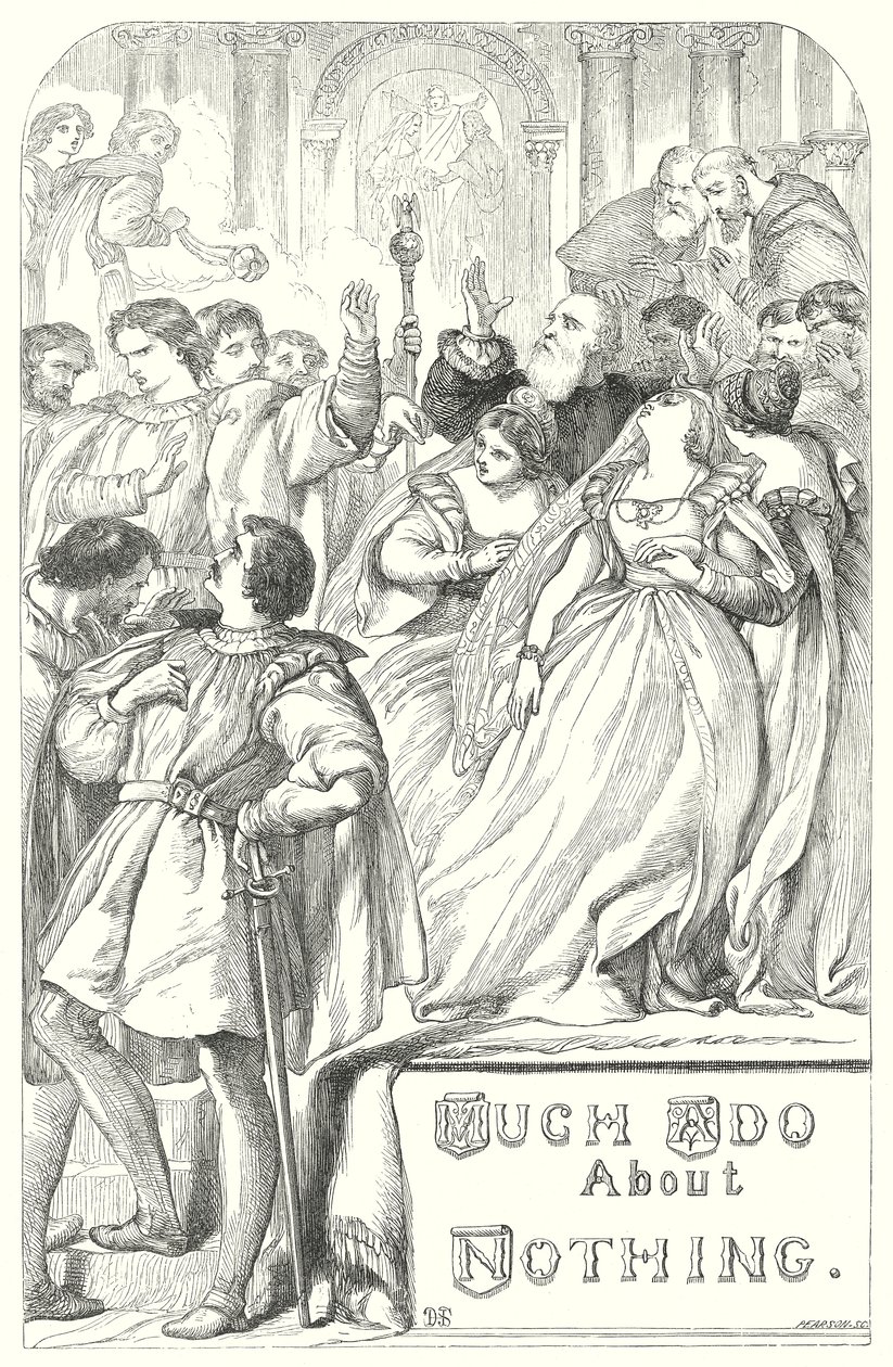 Wiele hałasu o nic (grawerunek) autorstwa Henry Courtney (after) Selous