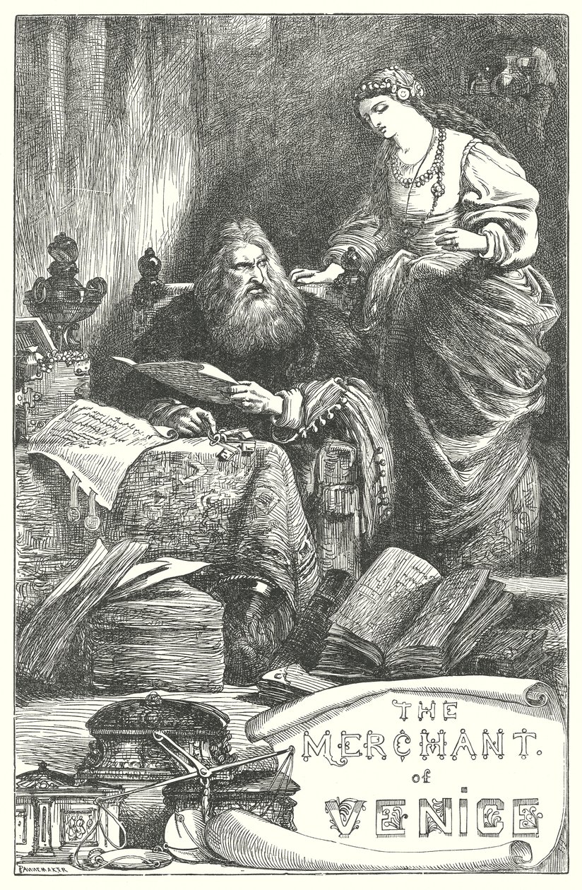 Kupiec wenecki (rycina) autorstwa Henry Courtney (after) Selous