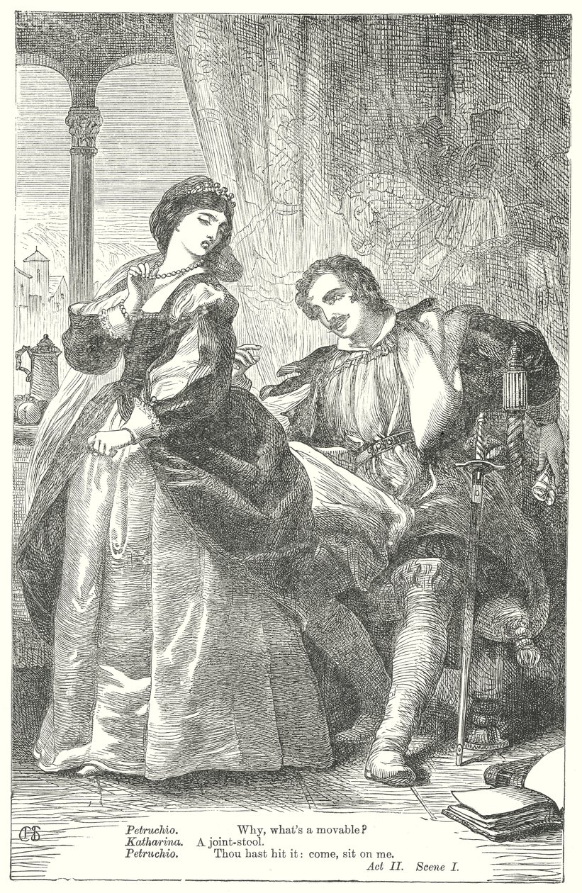 Poskromienie złośnicy (rycina) autorstwa Henry Courtney (after) Selous