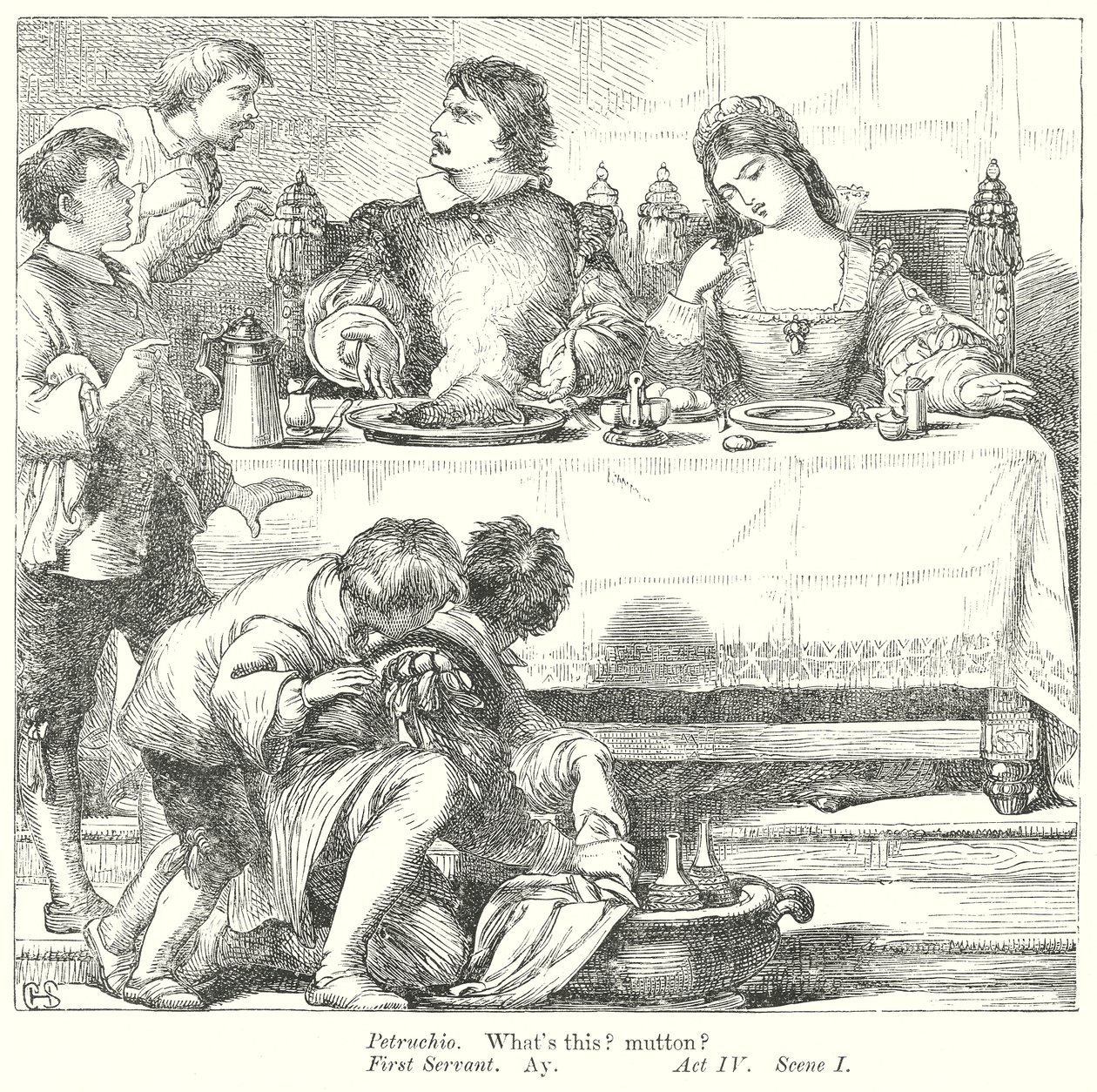 Poskromienie złośnicy (rycina) autorstwa Henry Courtney (after) Selous