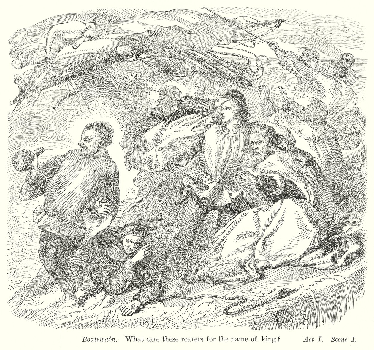 Burza (rycina) autorstwa Henry Courtney (after) Selous