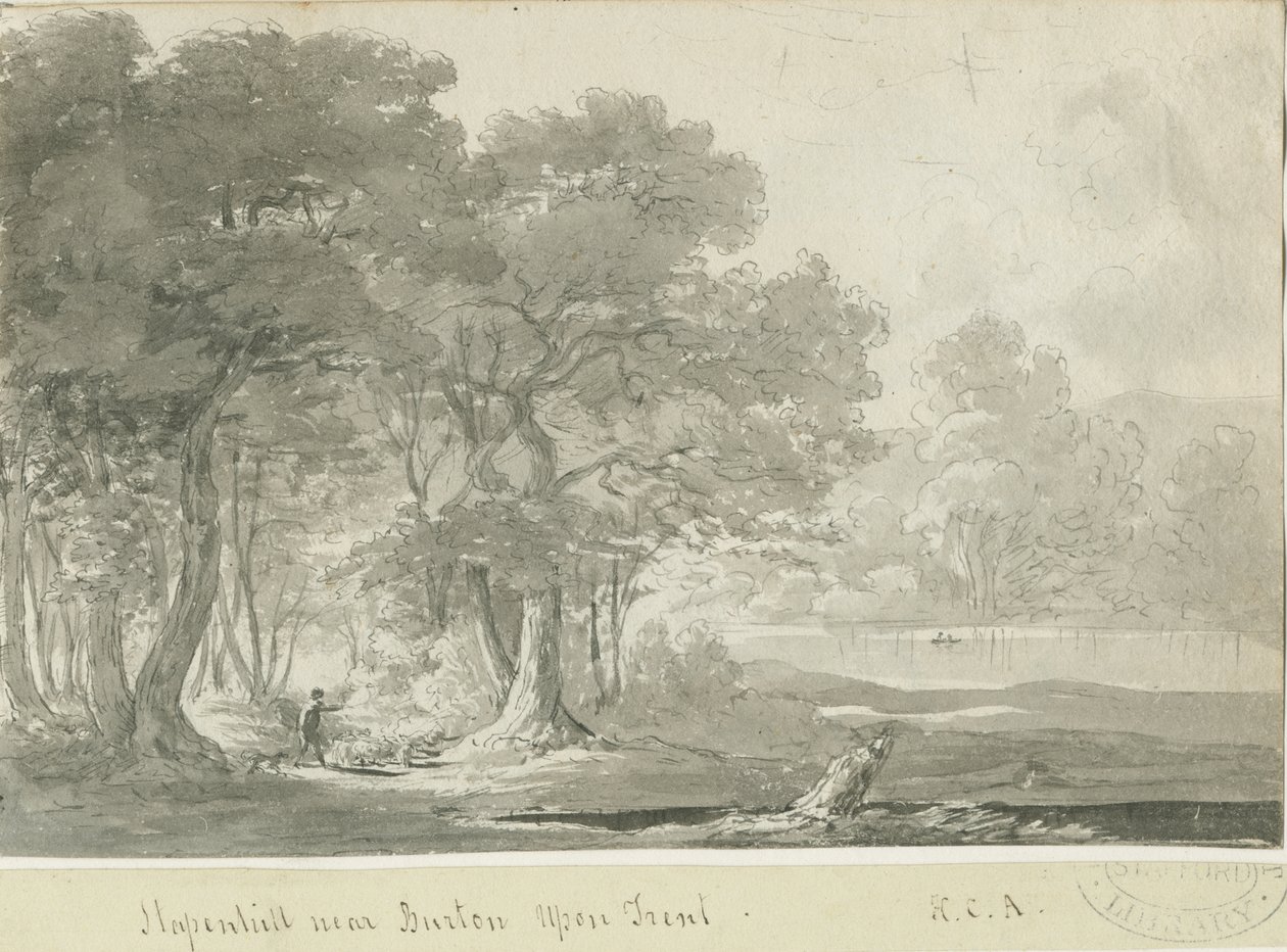 Burton-uponTrent - Stapenhill: rysunek w sepii, nd [1788-1855] (rysunek) autorstwa Henry Curzon Allport