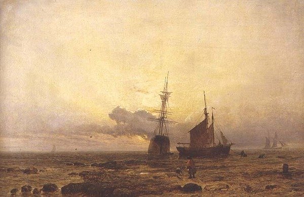 Scena na wybrzeżu, wieczór autorstwa Henry Dawson