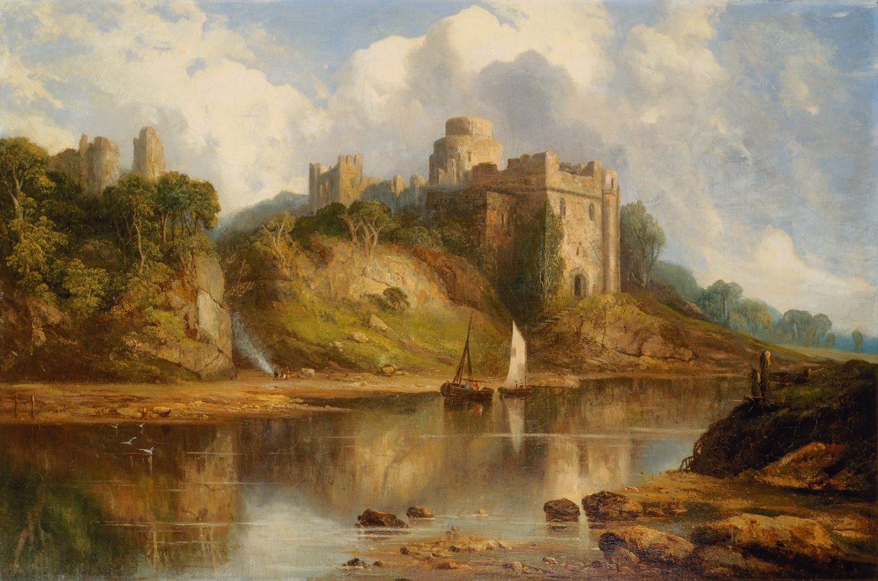 Zamek Pembroke (olej na płótnie) autorstwa Henry Dawson