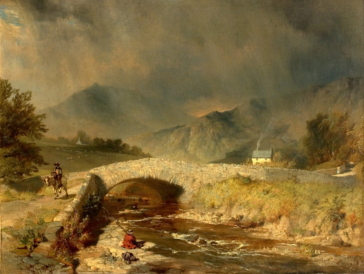 Burzowa pogoda w pobliżu Ambleside, Cumbria, 1846 autorstwa Henry Dawson