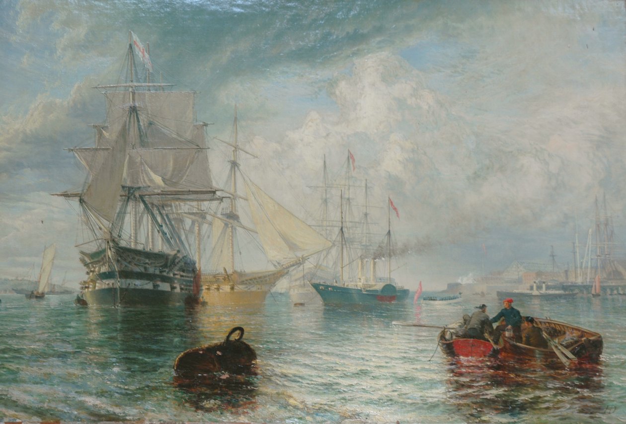 Lordowie Admiralicji odwiedzający Sheerness, 1866 autorstwa Henry Dawson