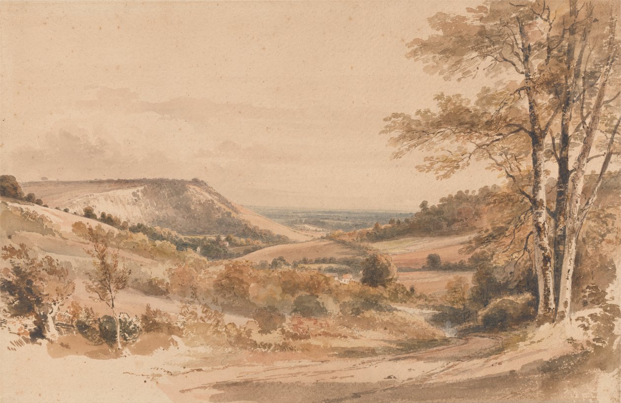 Boxhill z Westhumble Lane autorstwa Henry Edridge