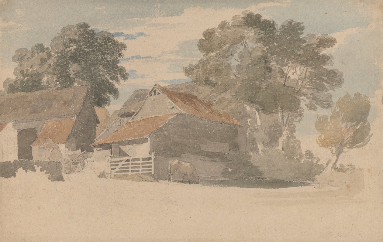 Budynki Rolne Z Drzewami autorstwa Henry Edridge