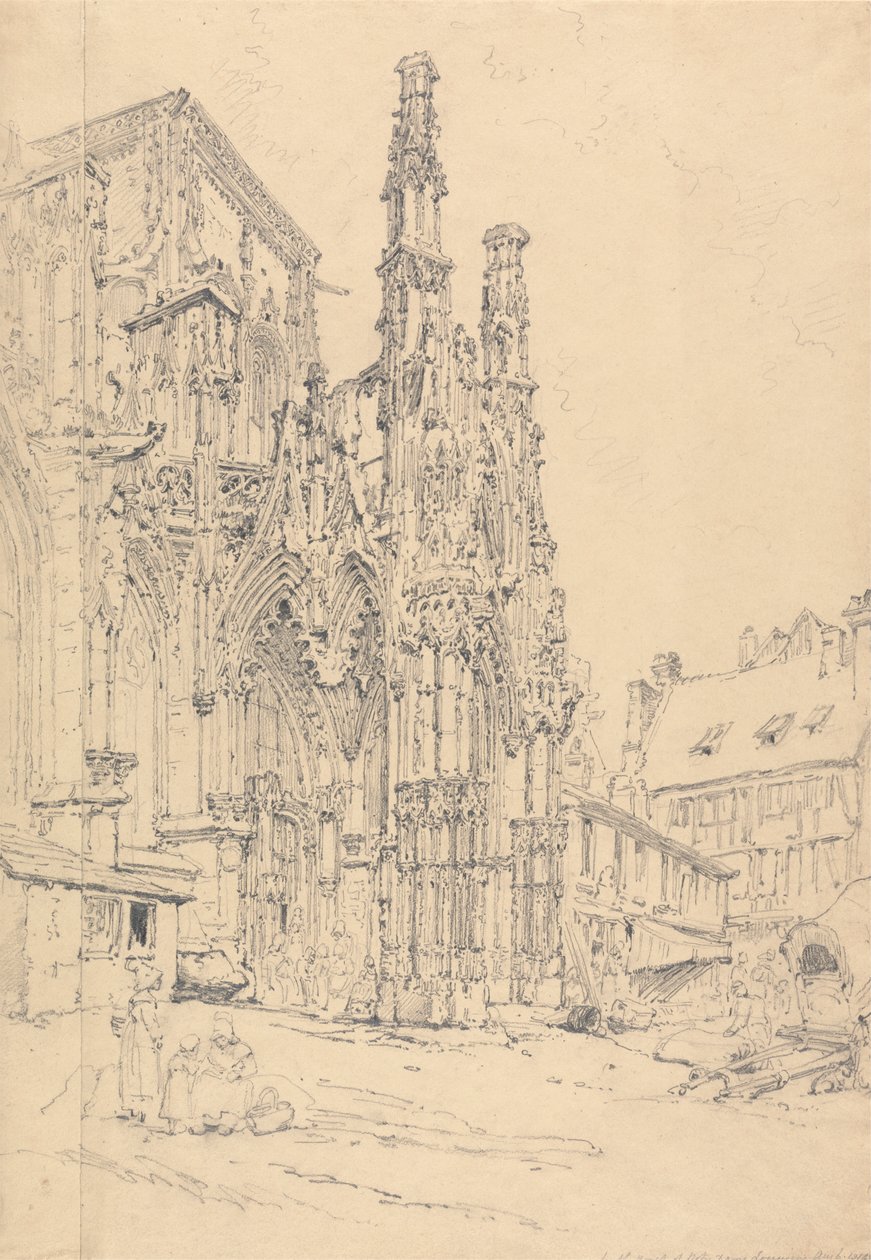 Południowy ganek Notre Dame, Louviers autorstwa Henry Edridge