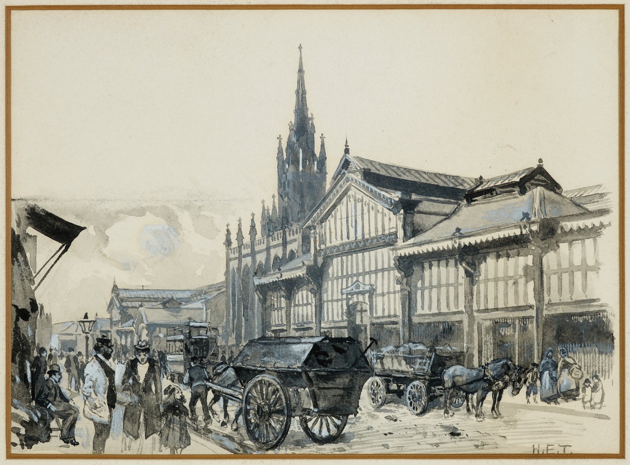Campfield Market i kościół św. Mateusza autorstwa Henry Edward Tidmarsh